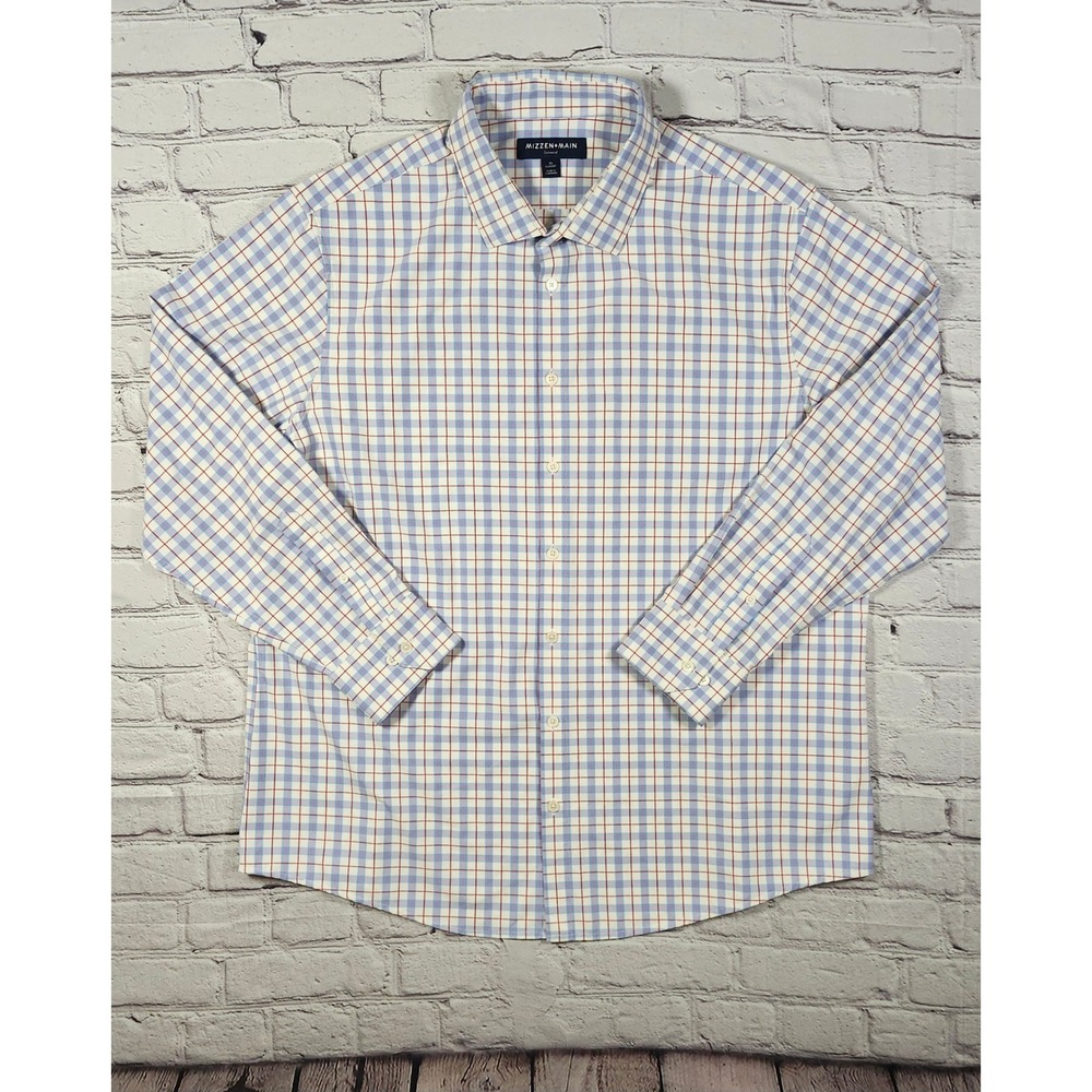 NWOT Mizzen+Main Leeward Classic Fit Performance Shirt XL Blue Red Check